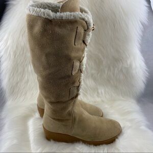 MICHAEL KORS PLATFORM LEATHER LACE UP KNEE-HIGH BOOTS SIZE 6